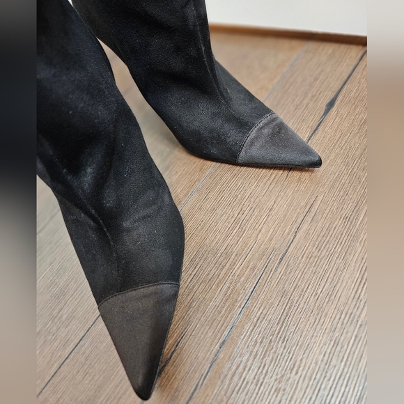 Good American The Weekend Black Suede Over The Knee Boot Size 9 - Picture 3 of 14